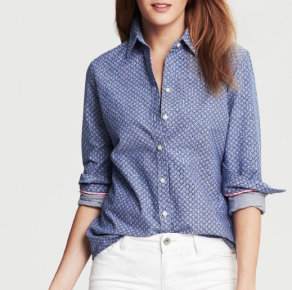 Banana republic anchor pattern oxford shirts S